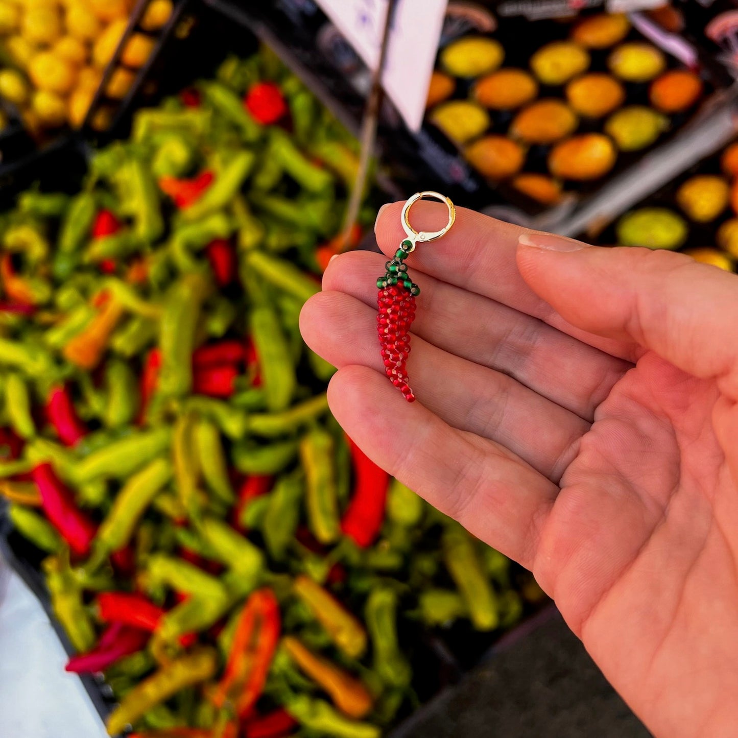 Red Hot Chili Earring & Charm