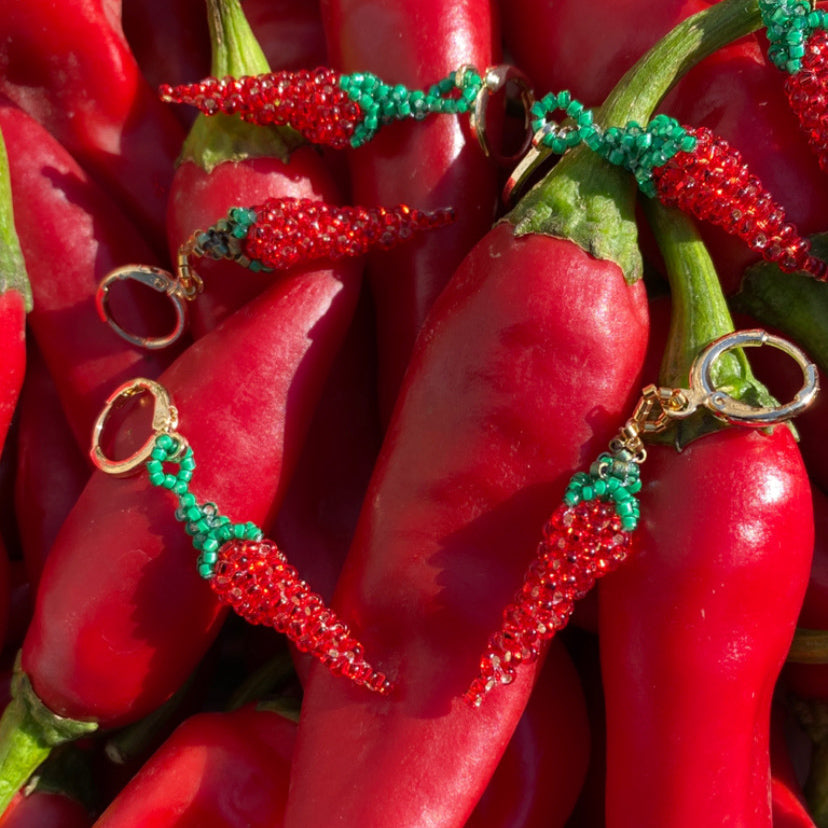 Red Hot Chili Earring & Charm