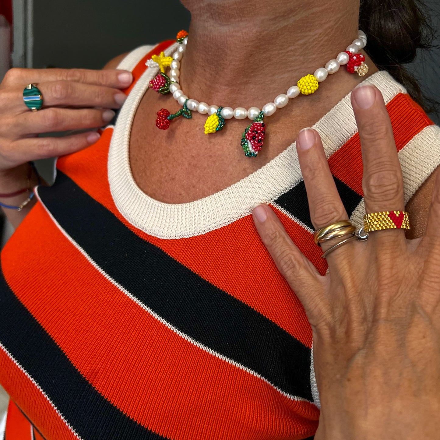 Fruits & Pearls Choker