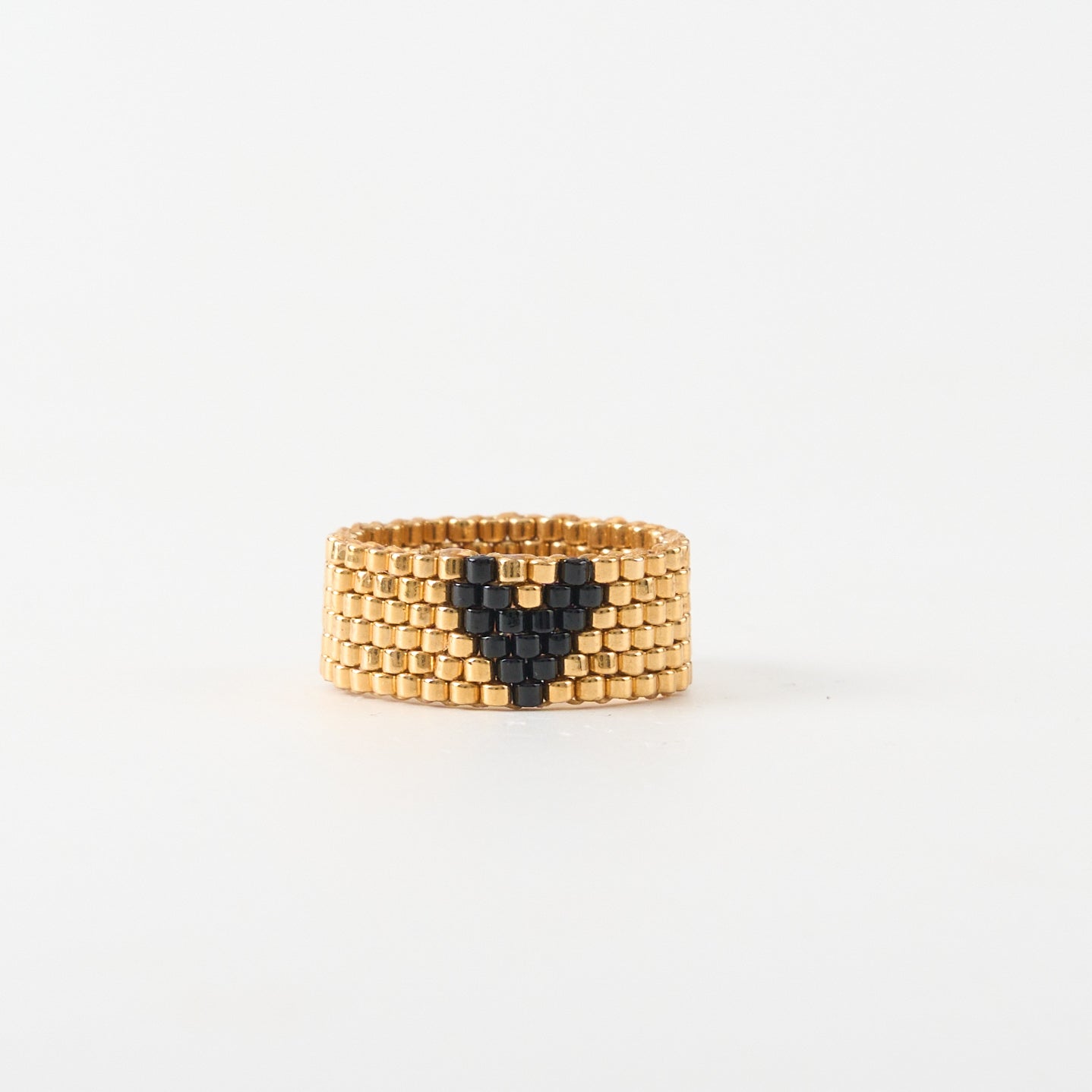 Wide heart ring