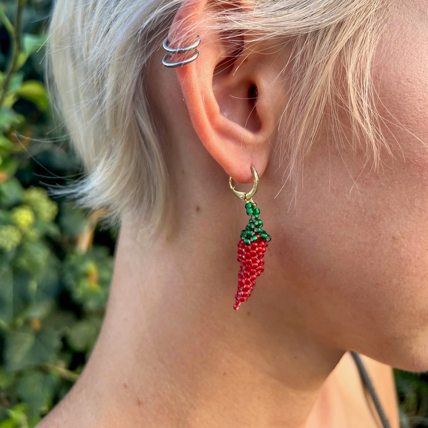 Red Hot Chili Earring & Charm